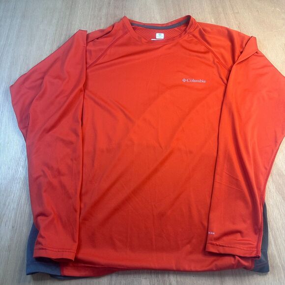 Columbia Omni-Freeze Zero Long Sleeve Shirt Men’s L Orange Gray Cooling Active - Picture 1 of 5
